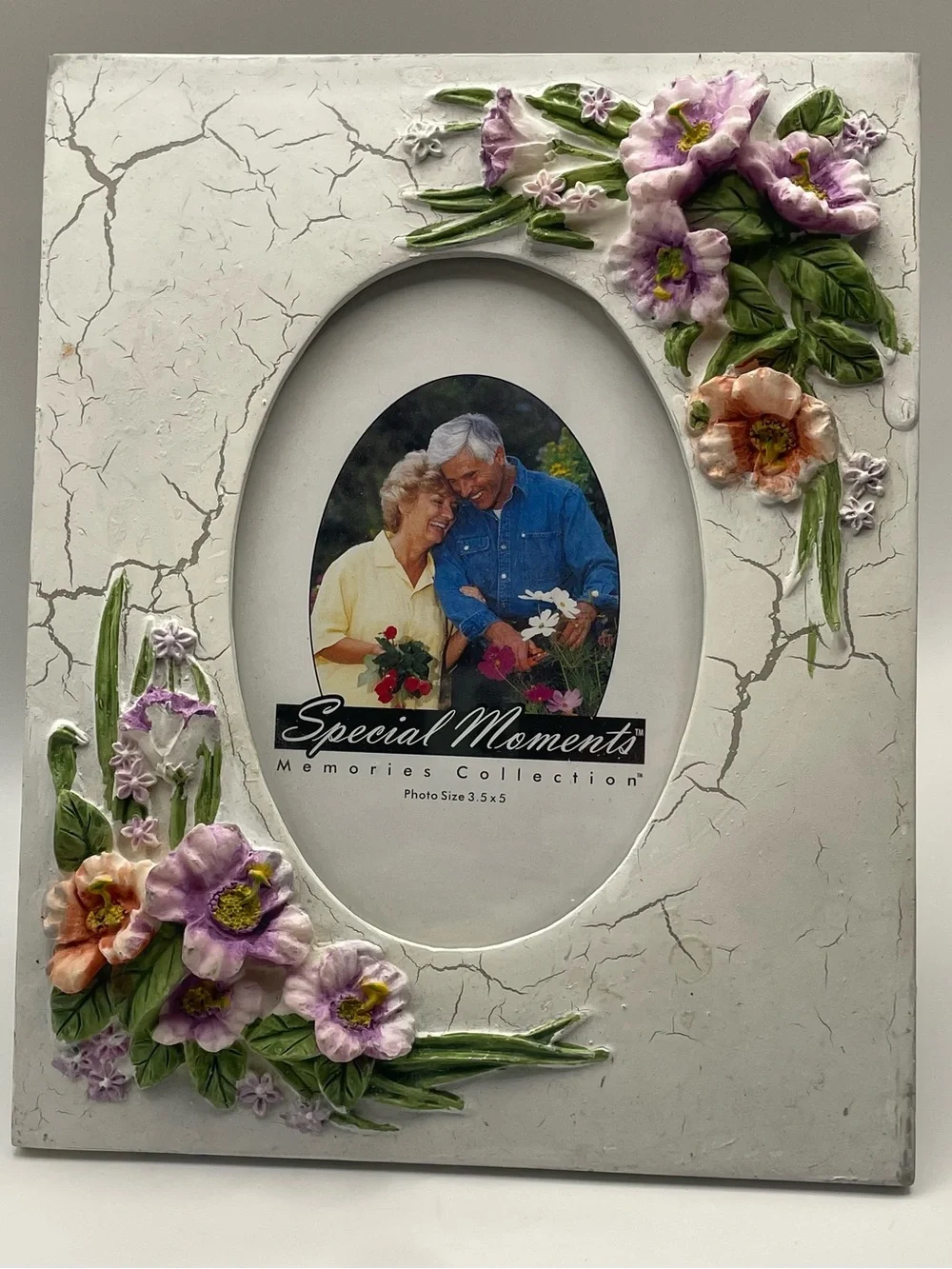 Special Moments Memories Collection 3D Picture Frame Raised Floral Accents - VTG